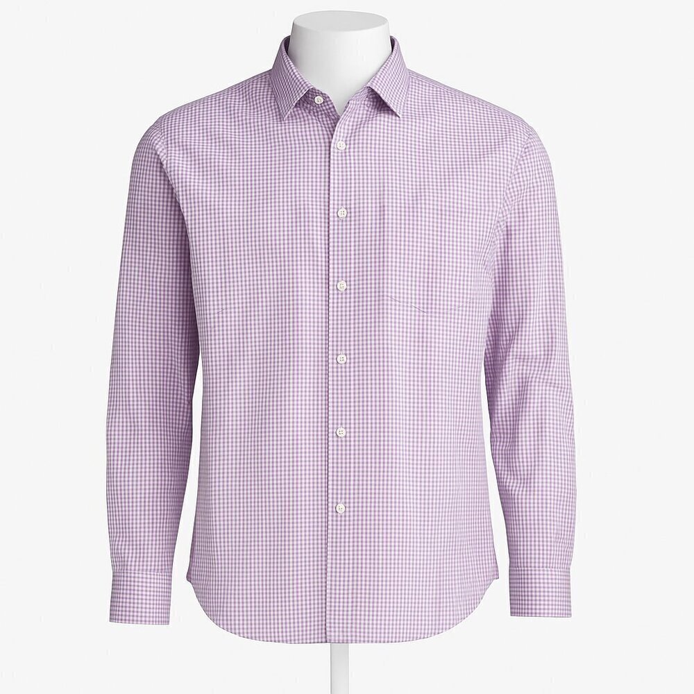 Bonobos Men's Size Large Purple Gingham Button Down Shirt